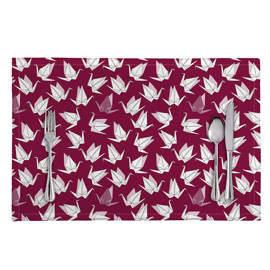 Japanese Origami Crane Pattern Print Placemat
