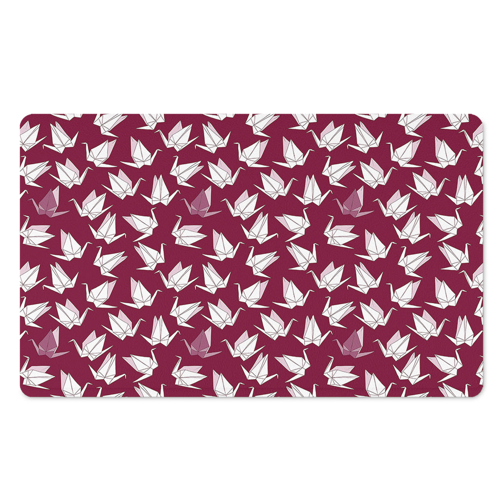 Japanese Origami Crane Pattern Print Polyester Doormat
