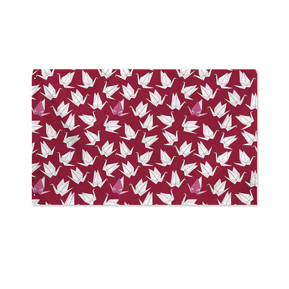 Japanese Origami Crane Pattern Print Polyester Flag