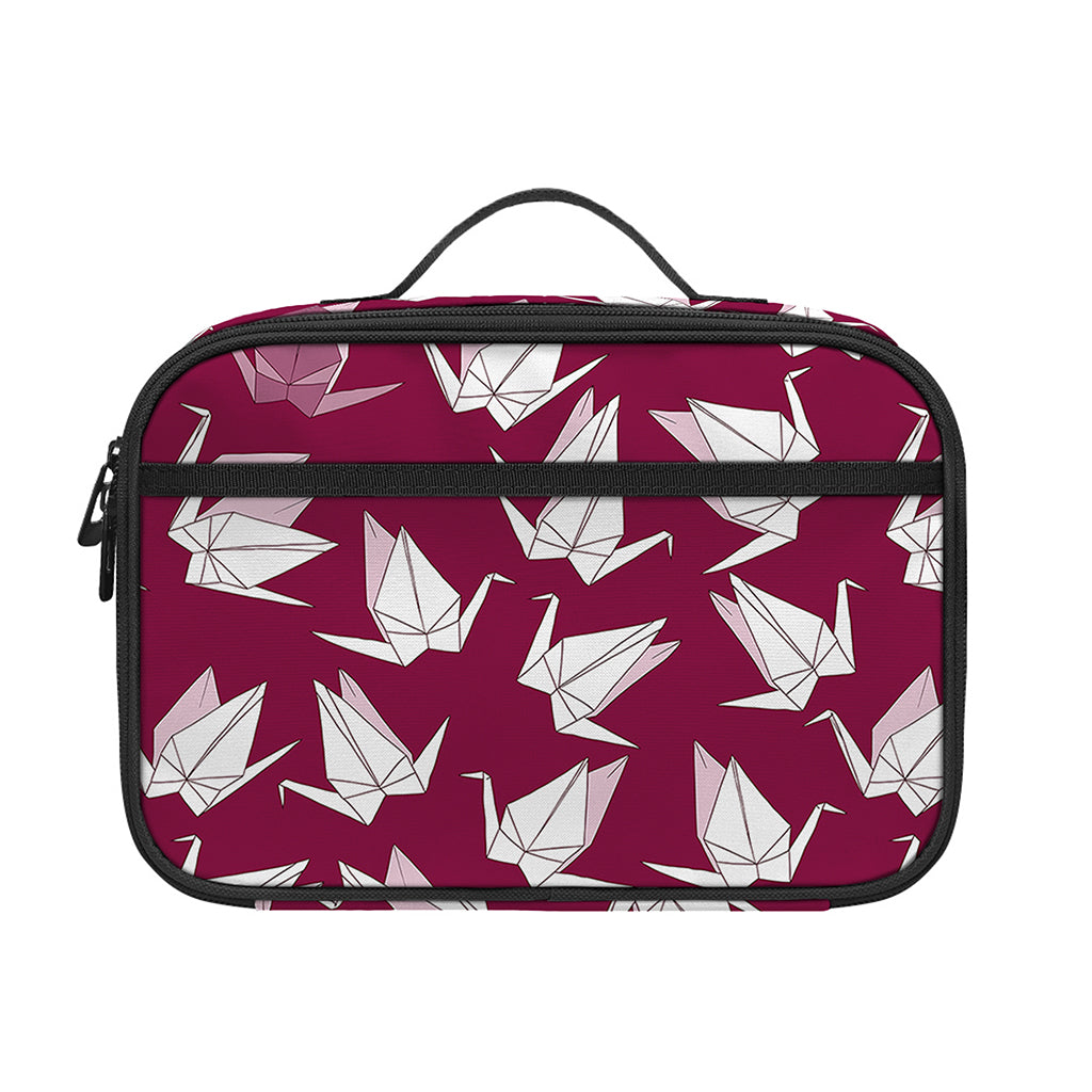 Japanese Origami Crane Pattern Print Portable Lunch Bag