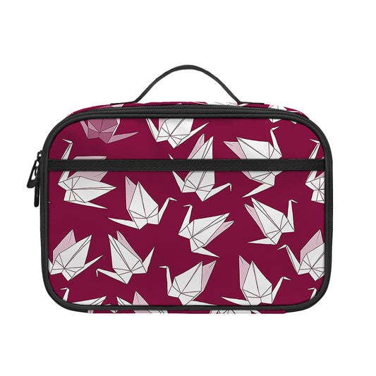 Japanese Origami Crane Pattern Print Portable Lunch Bag