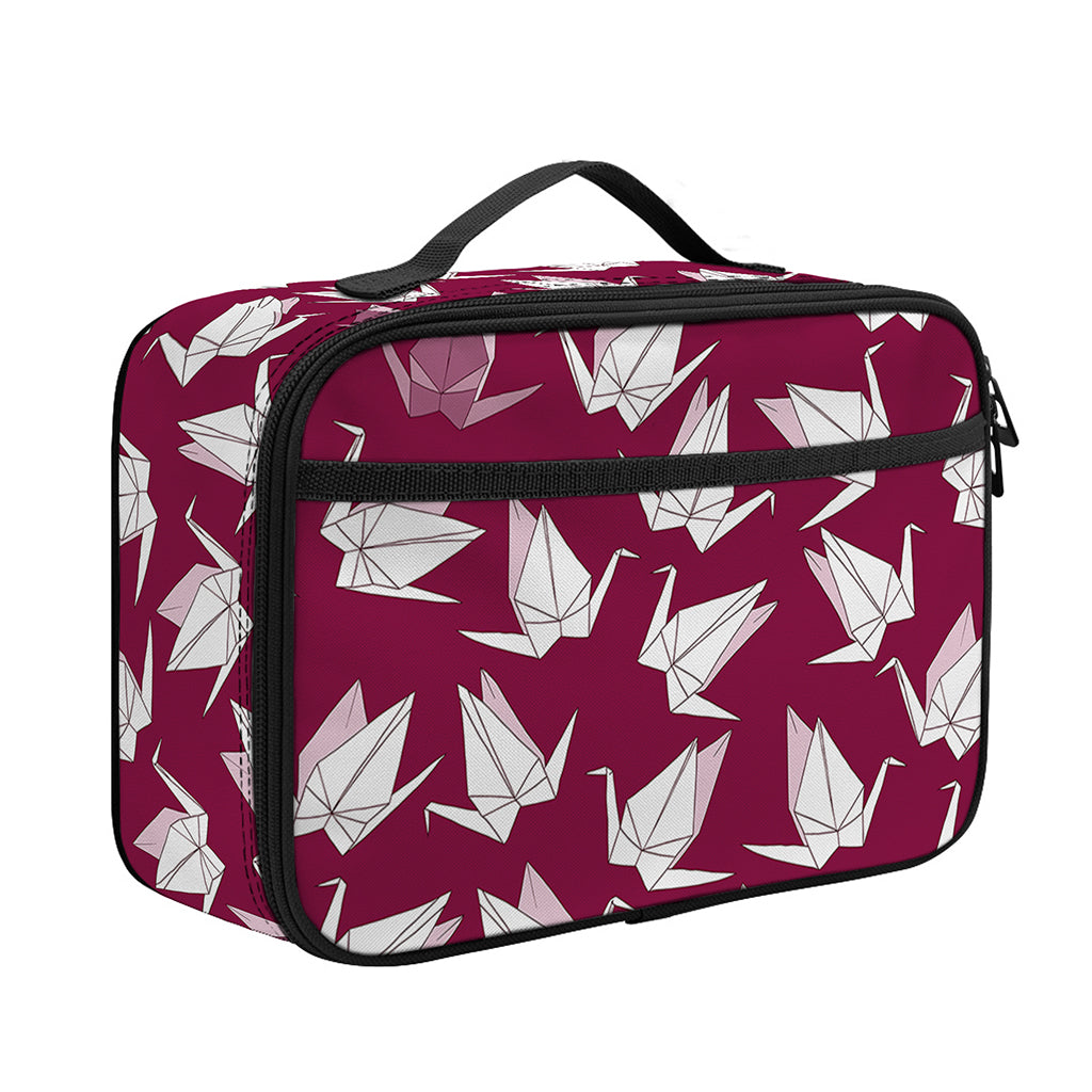 Japanese Origami Crane Pattern Print Portable Lunch Bag