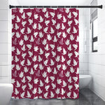Japanese Origami Crane Pattern Print Premium Shower Curtain