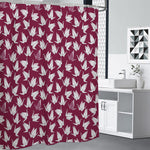 Japanese Origami Crane Pattern Print Premium Shower Curtain