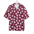 Japanese Origami Crane Pattern Print Rayon Hawaiian Shirt