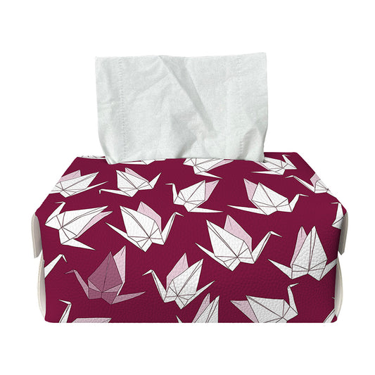 Japanese Origami Crane Pattern Print Rectangle Tissue Box Cover