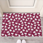 Japanese Origami Crane Pattern Print Rubber Doormat
