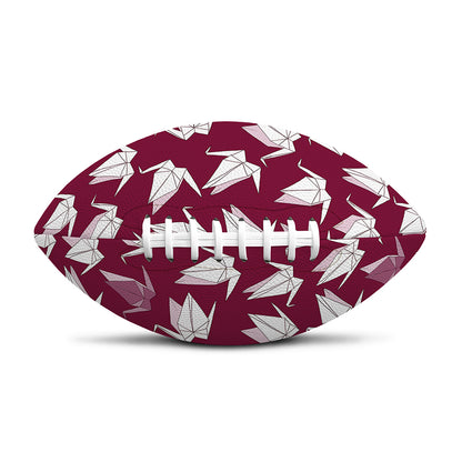 Japanese Origami Crane Pattern Print Rugby Ball