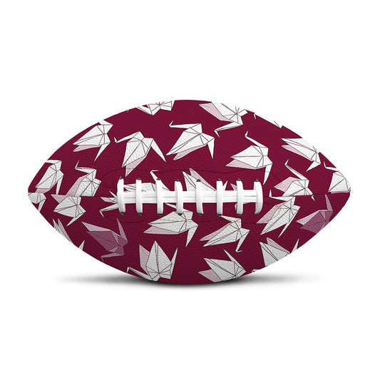 Japanese Origami Crane Pattern Print Rugby Ball