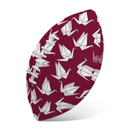 Japanese Origami Crane Pattern Print Rugby Ball