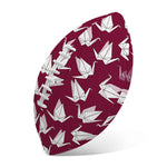 Japanese Origami Crane Pattern Print Rugby Ball
