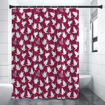 Japanese Origami Crane Pattern Print Shower Curtain