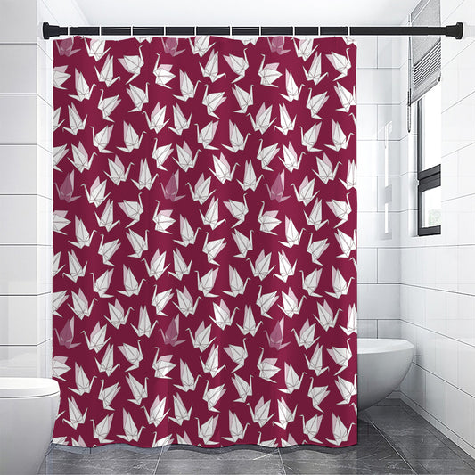 Japanese Origami Crane Pattern Print Shower Curtain