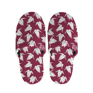 Japanese Origami Crane Pattern Print Slippers