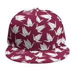 Japanese Origami Crane Pattern Print Snapback Cap