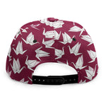 Japanese Origami Crane Pattern Print Snapback Cap