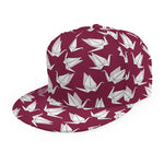 Japanese Origami Crane Pattern Print Snapback Cap