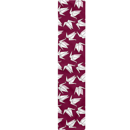 Japanese Origami Crane Pattern Print Table Runner