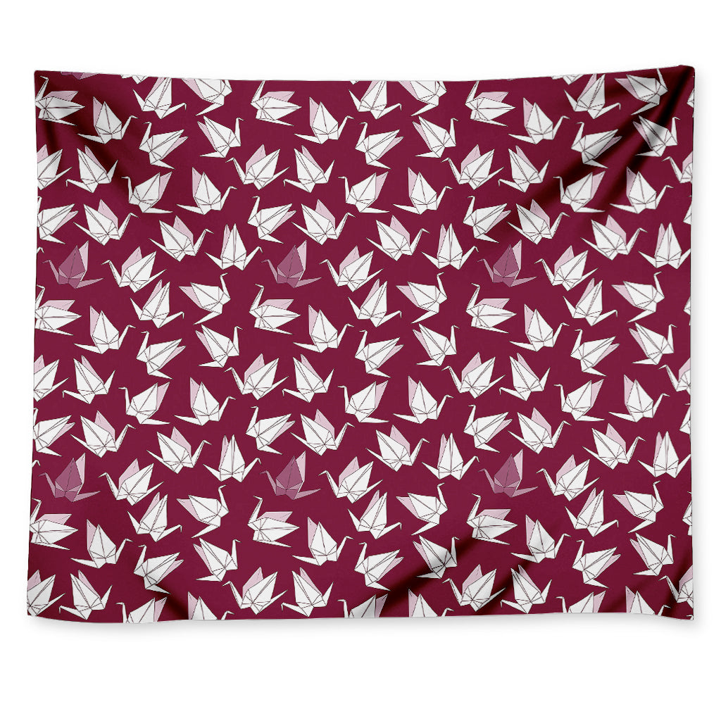 Japanese Origami Crane Pattern Print Tapestry