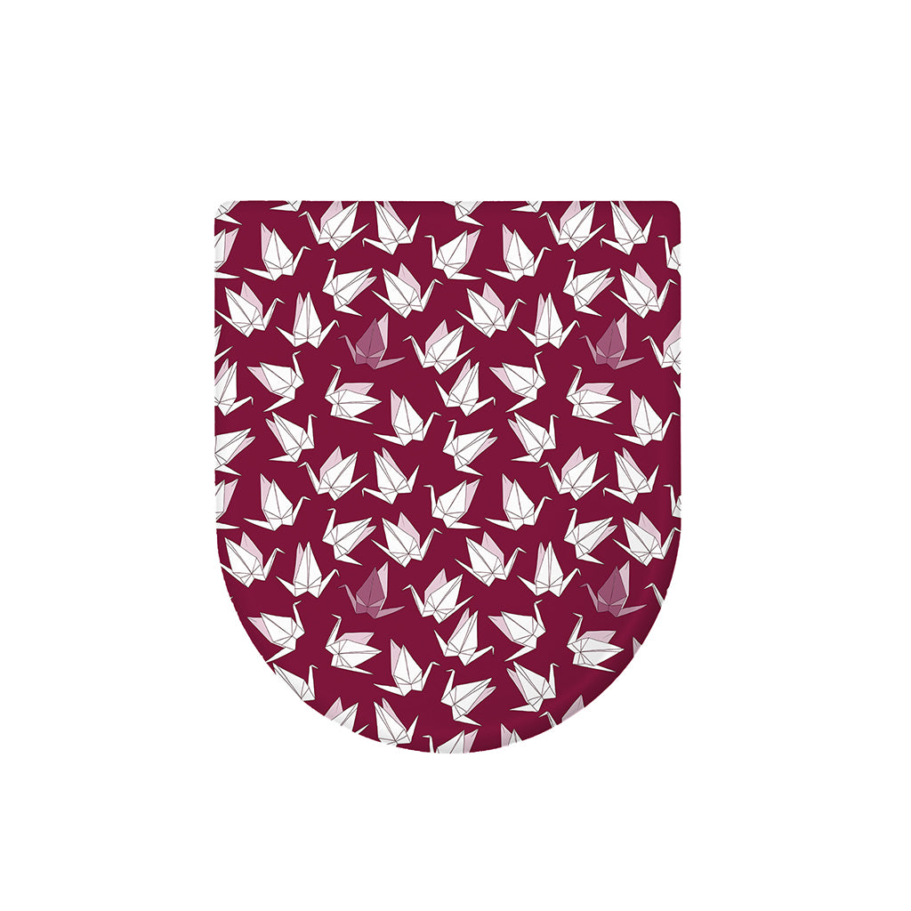 Japanese Origami Crane Pattern Print Toilet Lid Cover