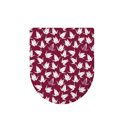 Japanese Origami Crane Pattern Print Toilet Lid Cover