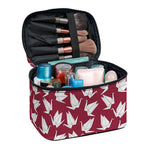 Japanese Origami Crane Pattern Print Travel Makeup Bag
