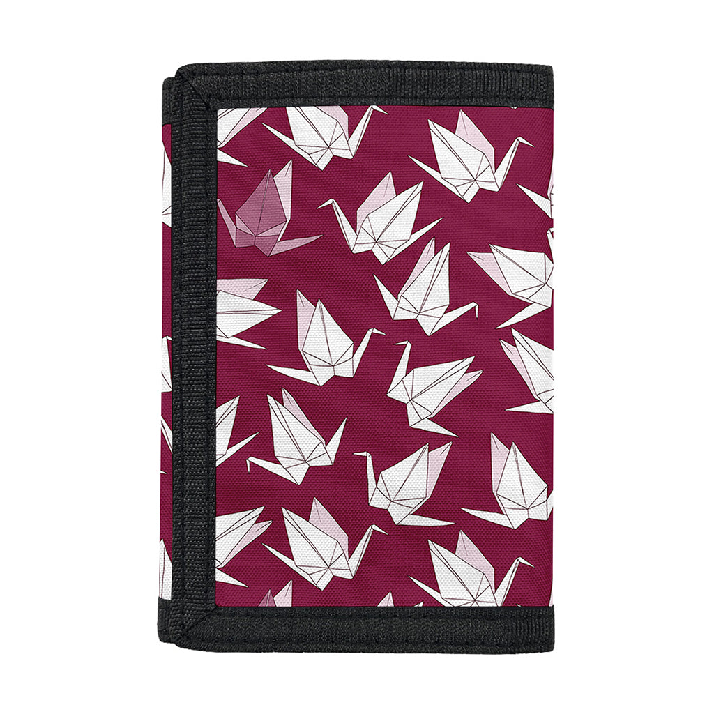 Japanese Origami Crane Pattern Print Trifold Wallet