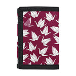 Japanese Origami Crane Pattern Print Trifold Wallet