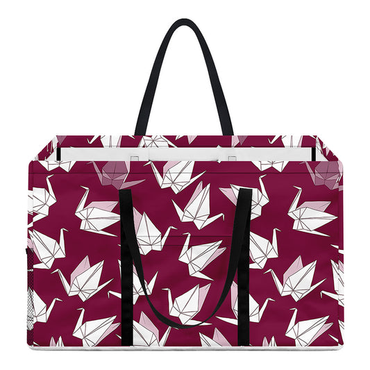 Japanese Origami Crane Pattern Print Utility Tote Bag