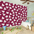 Japanese Origami Crane Pattern Print Wall Sticker