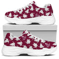 Japanese Origami Crane Pattern Print White Chunky Shoes