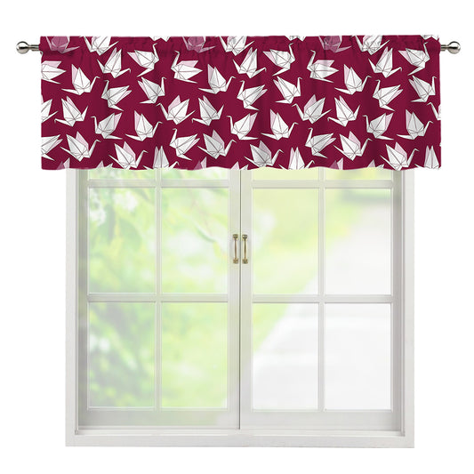 Japanese Origami Crane Pattern Print Window Valance