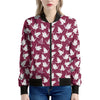 Japanese Origami Crane Pattern Print Women's Bomber Jacket