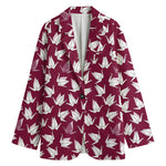Japanese Origami Crane Pattern Print Women's Cotton Blazer
