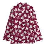 Japanese Origami Crane Pattern Print Women's Cotton Blazer