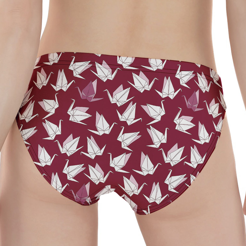 Japanese Origami Crane Pattern Print Women's Panties