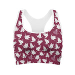 Japanese Origami Crane Pattern Print Women's Sports Bra