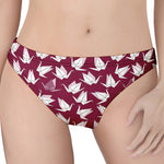 Japanese Origami Crane Pattern Print Women's Thong