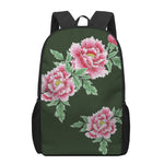 Japanese Peony Print 17 Inch Backpack