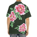Japanese Peony Print Aloha Shirt