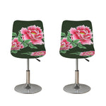 Japanese Peony Print Bar Stool Covers