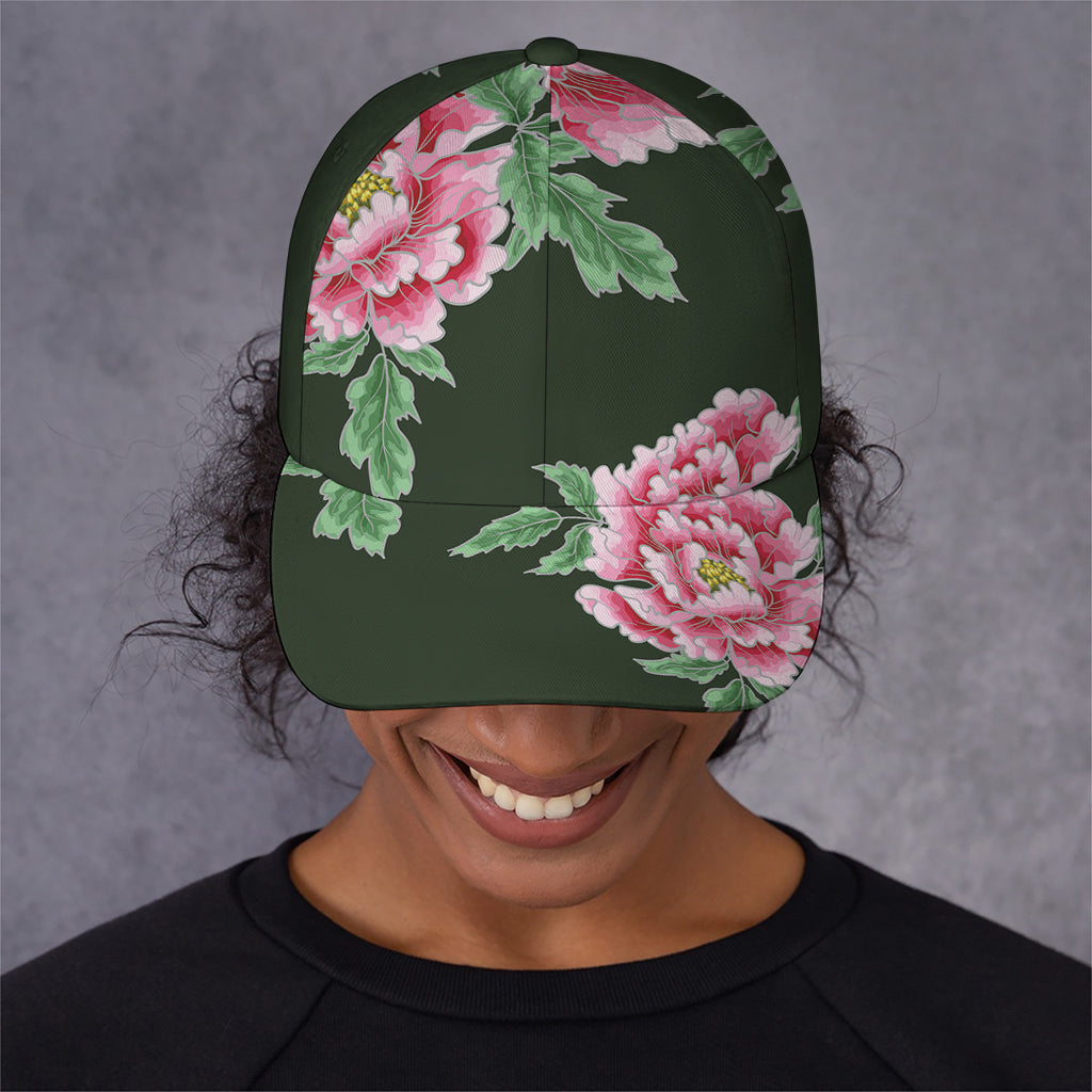 Japanese Peony Print Baseball Cap