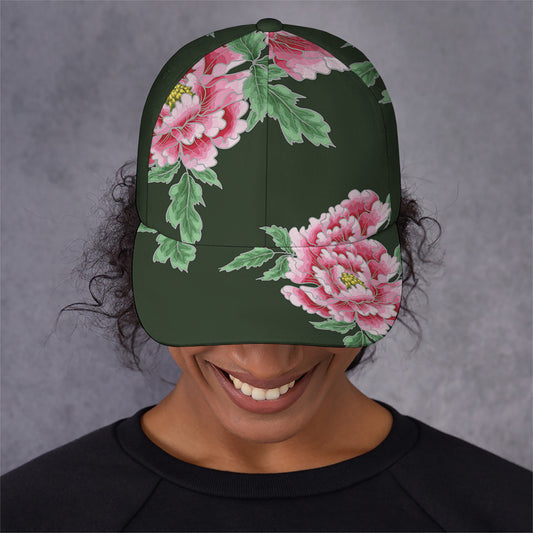 Japanese Peony Print Baseball Cap