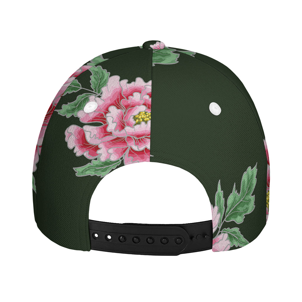 Japanese Peony Print Baseball Cap