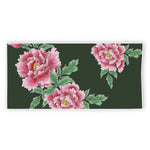 Japanese Peony Print Beach Towel