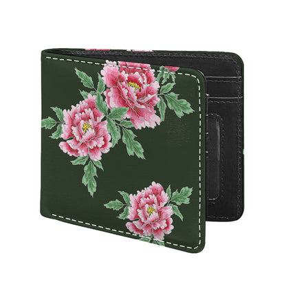 Japanese Peony Print Bifold Wallet