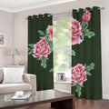 Japanese Peony Print Dimout Grommet Curtains