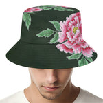 Japanese Peony Print Bucket Hat