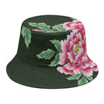 Japanese Peony Print Bucket Hat