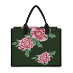 Japanese Peony Print Canvas Tote Bag